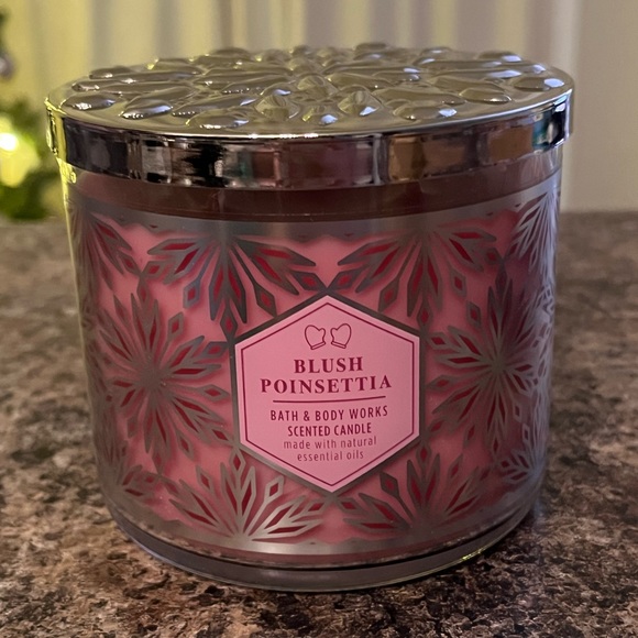 Bath & Body Works Other - Blush Poinsettia Bath and Body Works 3-Wick Candle